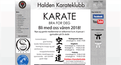 Desktop Screenshot of halden-karateklubb.no
